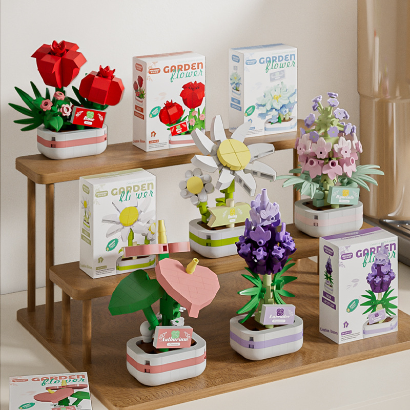 Model Kit Wall E - Flower Bouquet Building Set Flowersmini Blocks