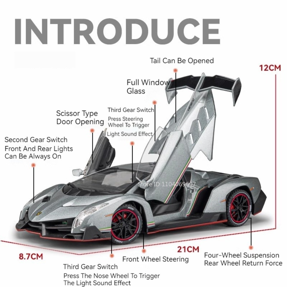 1:24 Scale Veneno Sports Car M - Model Kit Lamborghini review and price