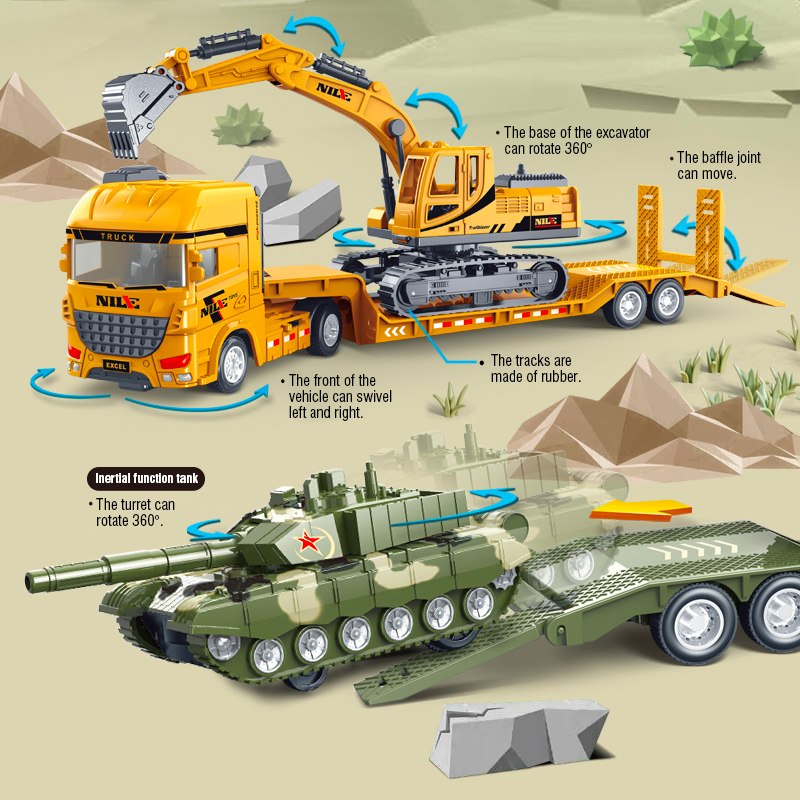 Semi-Carrier Container Truck D - Model Kit Excavator review and price