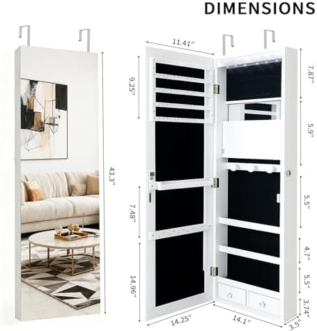 Lockable Jewelry Cabinet Organ - Model Kit Led review and price